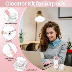 Laptop Screen Keyboard Earbud Cleaner Kit，Electronics Cleaning Tool for MacBook iPad iPhone Pro Cell Phone,airpod Cleaner kit,Computer Cleaning Tool Kit(Pink)