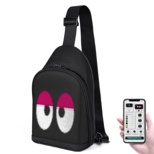 gelrova city serise led crossbody bag, full color screen and programmable diy, outdoor advertising travel sling backpack