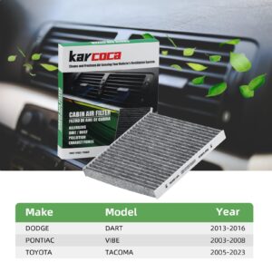 KARCOCA CF10374 Premium Cabin Air Filter With Activated Carbon Compatible with TOYOTA TACOMA 2005-2023,DODGE DART 2013-2016,PONTIAC VIBE 2003-2008