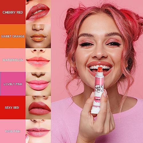 kukubird 6pcs Lip Tattoo Peel & Reveal Waterproof Lipgloss Lip Tint Womens Girl Makeup Beauty Set- Lip Tattoo