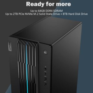 Lenovo IdeaCentre 5i Gaming Desktop, 12th Gen Intel Core i7-12700, Geforce RTX 3060, 16GB RAM, 1TB PCIe SSD + 2TB HDD, Wi-Fi 6, DisplayPort, HDMI, Windows 11 Home, Black