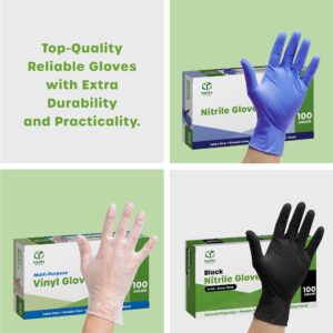 Comfy Package Large Orange Nitrile Heavy-Duty Gloves, Diamond Texture, Waterproof & Latex Free