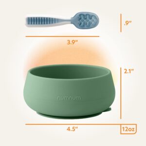 NumNum Suction Bowl + Pre-Spoon GOOtensils Self Feeding Set for Babies & Toddlers - BPA-Free Silicone
