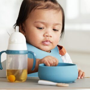 NumNum Suction Bowl + Pre-Spoon GOOtensils Self Feeding Set for Babies & Toddlers - BPA-Free Silicone