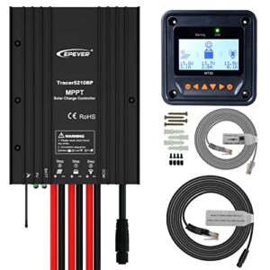epever ip68 waterproof 30a mppt solar charge controller 12v 24v auto, solar panel battery intelligent regulator with mt50 and rs485 cable, used in rvs, trailers, boats, yachts（tracer7810bp）