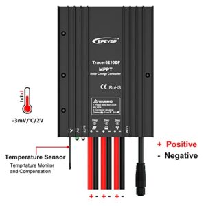 EPEVER IP68 Waterproof 30A MPPT Solar Charge Controller 12V 24V Auto, Solar Panel Battery Intelligent Regulator with MT50 and RS485 Cable, Used in RVs, Trailers, Boats, Yachts（Tracer7810BP）