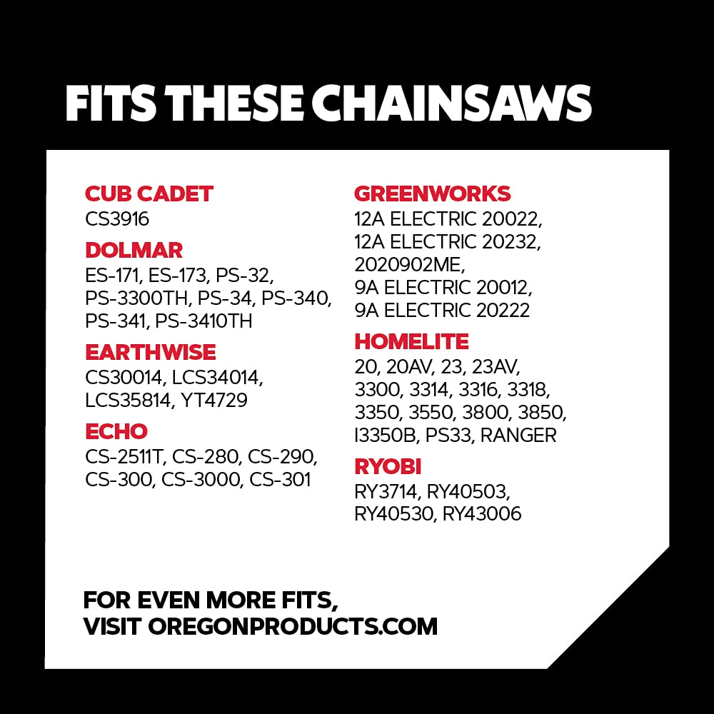 Oregon S52 AdvanceCut Chainsaw Chain for 14-Inch Bar – 52 Drive Links, Replacement Low-Kickback Chainsaw Blade & Universal Chainsaw Field Sharpening Kit - Includes 5/32-Inch, 3/16-Inch