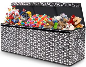 large toy box, toy box for boys, toy box storage chest, collapsible sturdy storage bins with lids, large kids toy box storage chest organizer for nursery room, playroom, closet, 40.6x16.5x14.2 in