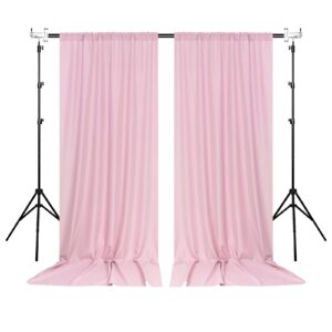 Pink Backdrop Curtain for Parties Rod Pocket Pink Curtains Photography Backdrop Drapes Privacy Fabric Decoration for Birthday Party Wedding Baby Shower Home Decor, 5ft x 10ft, 2 Panels