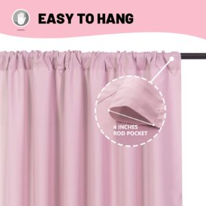 Pink Backdrop Curtain for Parties Rod Pocket Pink Curtains Photography Backdrop Drapes Privacy Fabric Decoration for Birthday Party Wedding Baby Shower Home Decor, 5ft x 10ft, 2 Panels