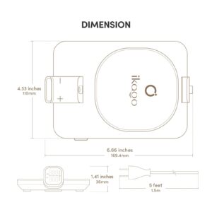 ikago Smart Mug Warmer - Accurate Thermometry Coffee Mug Warmer with Cup Sensing, Smart Thermostat 1℉Control Coffee Warmer, Digital Display Coffee Cup Warmer for Desk Auto-Off, Perfect for Gifts