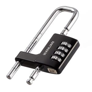 combination lock,4 digit combination lock 3/8inch long shackle outdoor waterproof padlock for school locker, gym locker, hasp storage, fence, gate, cooler, case (black, 1 pack)
