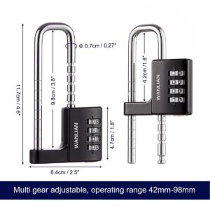 Combination Lock,4 Digit Combination Lock 3/8Inch Long Shackle Outdoor Waterproof Padlock for School Locker, Gym Locker, Hasp Storage, Fence, Gate, Cooler, Case (Black, 1 Pack)