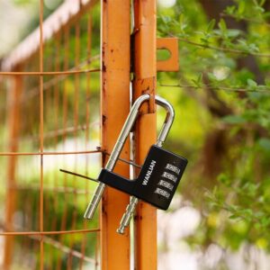 Combination Lock,4 Digit Combination Lock 3/8Inch Long Shackle Outdoor Waterproof Padlock for School Locker, Gym Locker, Hasp Storage, Fence, Gate, Cooler, Case (Black, 1 Pack)
