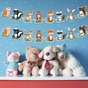 2Pcs Woodland Animals Baby Shower Garland Banner Woodland Animals Baby Shower Decorations Woodland Birthday Decorations Woodland Theme Baby Shower Decorations