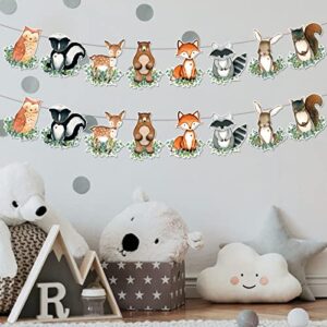 2Pcs Woodland Animals Baby Shower Garland Banner Woodland Animals Baby Shower Decorations Woodland Birthday Decorations Woodland Theme Baby Shower Decorations