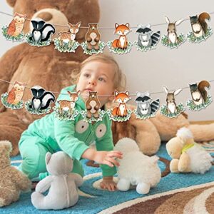 2Pcs Woodland Animals Baby Shower Garland Banner Woodland Animals Baby Shower Decorations Woodland Birthday Decorations Woodland Theme Baby Shower Decorations