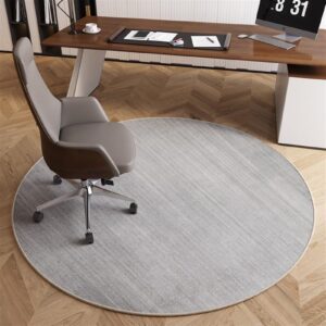 heavyoff office chair mat for hardwood floor computer gaming rolling chair mat floor protector mat round desk rug wood tile protection mat for office home, a10, diameter 24"
