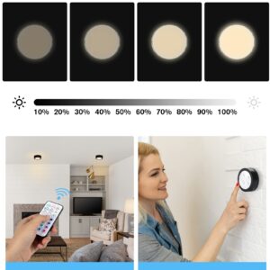 UNIWA LED Puck Lights with Remote,Under Cabinet Lights Wireless,13 Colors Changeable LED Closet Light Dimmable,AA Battery Powered Push Night Lights with Timer Function