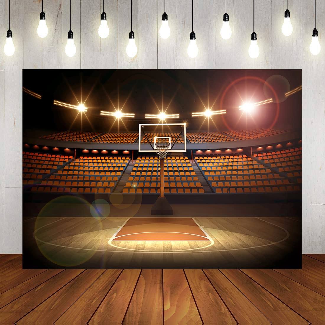 7x5ft Basketball Photo Backdrop for Photography, Basketball Theme Background for Birthday Party, Sports Theme Backdrop for Boys Kids Newborn Baby Wall Banner Cake Table Decoration Video Studio Props