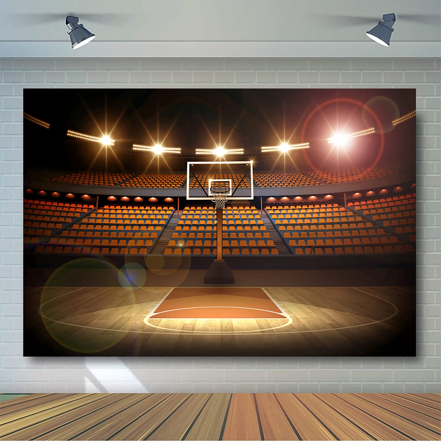 7x5ft Basketball Photo Backdrop for Photography, Basketball Theme Background for Birthday Party, Sports Theme Backdrop for Boys Kids Newborn Baby Wall Banner Cake Table Decoration Video Studio Props