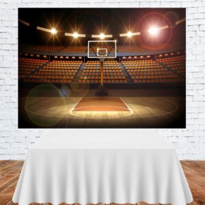 7x5ft Basketball Photo Backdrop for Photography, Basketball Theme Background for Birthday Party, Sports Theme Backdrop for Boys Kids Newborn Baby Wall Banner Cake Table Decoration Video Studio Props