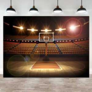 7x5ft Basketball Photo Backdrop for Photography, Basketball Theme Background for Birthday Party, Sports Theme Backdrop for Boys Kids Newborn Baby Wall Banner Cake Table Decoration Video Studio Props