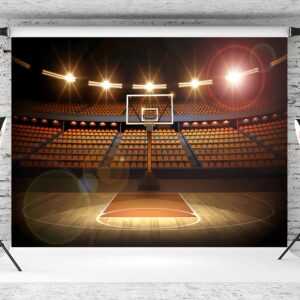 7x5ft Basketball Photo Backdrop for Photography, Basketball Theme Background for Birthday Party, Sports Theme Backdrop for Boys Kids Newborn Baby Wall Banner Cake Table Decoration Video Studio Props