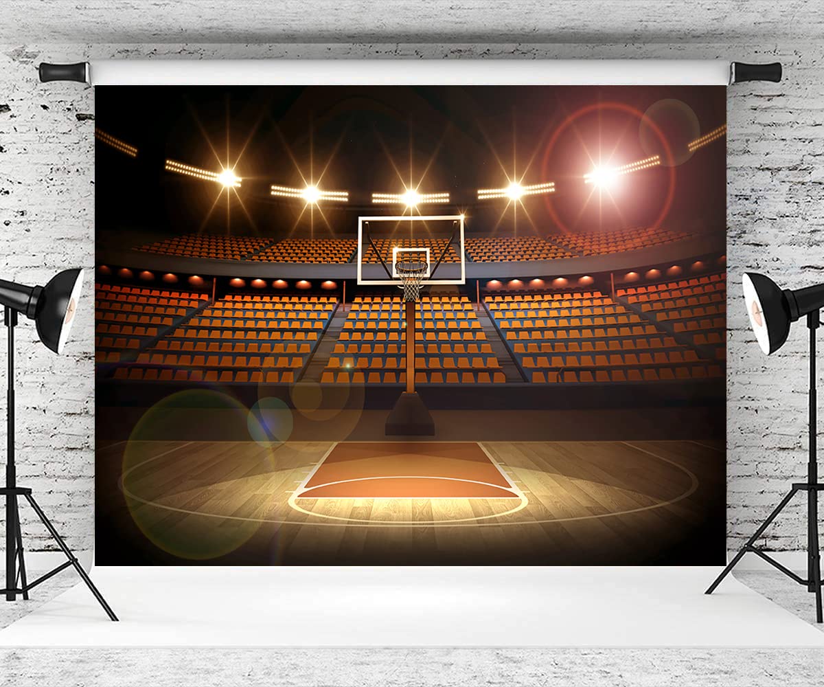 7x5ft Basketball Photo Backdrop for Photography, Basketball Theme Background for Birthday Party, Sports Theme Backdrop for Boys Kids Newborn Baby Wall Banner Cake Table Decoration Video Studio Props