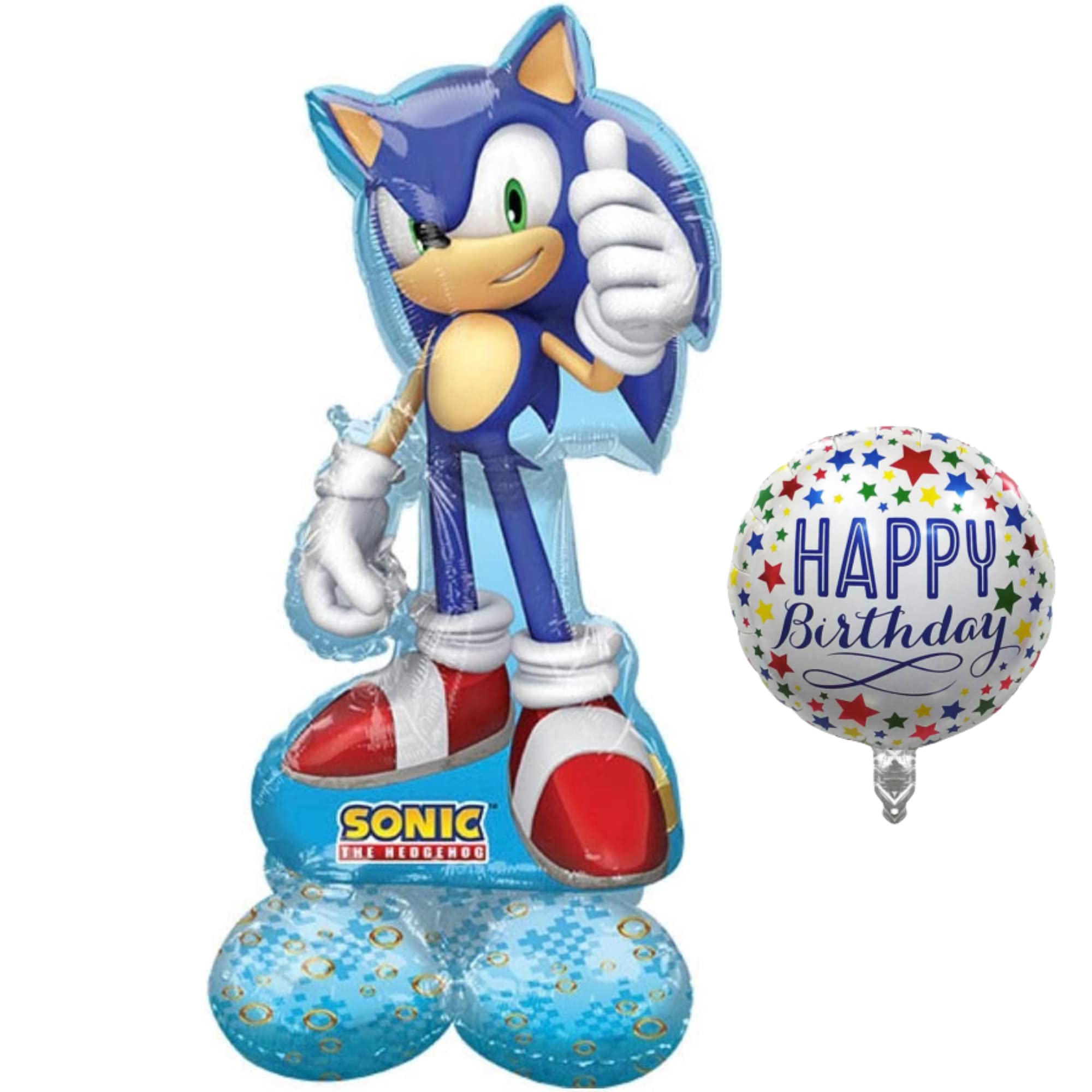 53" Sonic The Hedgehog Airloonz Balloon Birthday Decoration, Sonic Balloons, Sonic Party Supplies