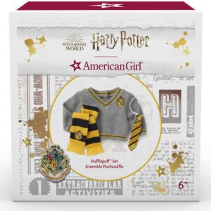 American Girl Harry Potter 18-inch Doll Hufflepuff Outfit with Sweater and Scarf Featuring House Crest, For Ages 6+