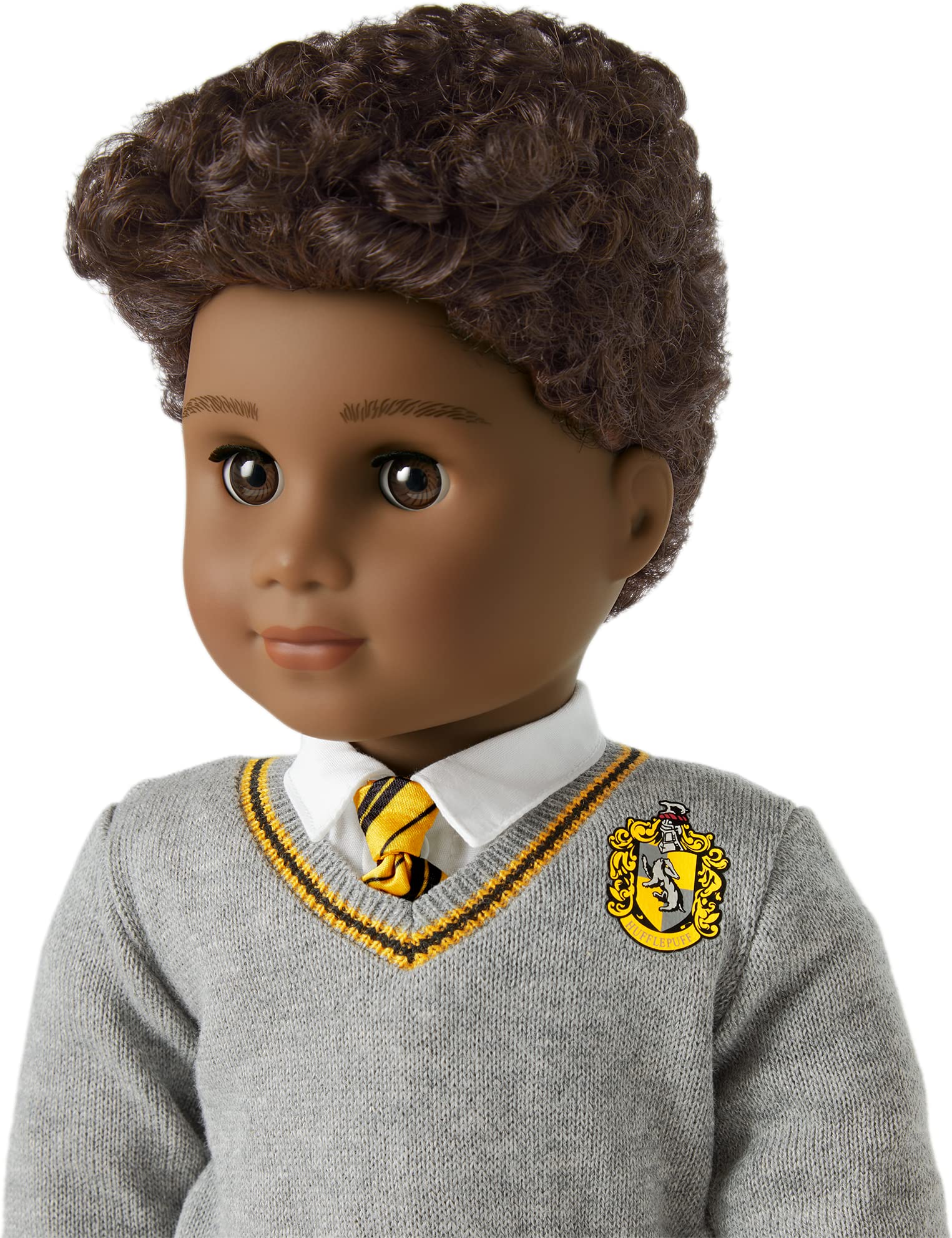 American Girl Harry Potter 18-inch Doll Hufflepuff Outfit with Sweater and Scarf Featuring House Crest, For Ages 6+