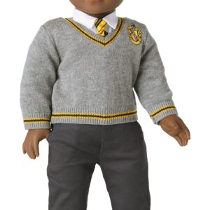 American Girl Harry Potter 18-inch Doll Hufflepuff Outfit with Sweater and Scarf Featuring House Crest, For Ages 6+