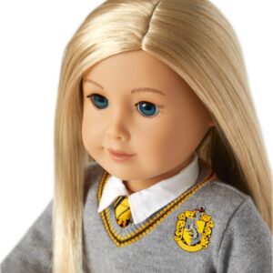 American Girl Harry Potter 18-inch Doll Hufflepuff Outfit with Sweater and Scarf Featuring House Crest, For Ages 6+