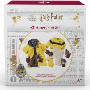 American Girl Harry Potter 18-inch Doll Hufflepuff Quidditch Uniform Outfit with Robe Featuring House Crest, For Ages 6+