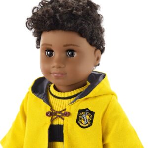 American Girl Harry Potter 18-inch Doll Hufflepuff Quidditch Uniform Outfit with Robe Featuring House Crest, For Ages 6+