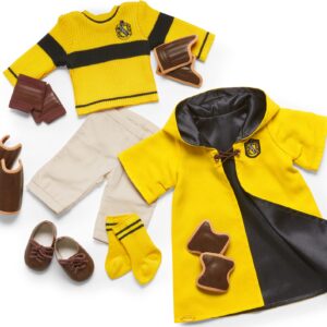 American Girl Harry Potter 18-inch Doll Hufflepuff Quidditch Uniform Outfit with Robe Featuring House Crest, For Ages 6+