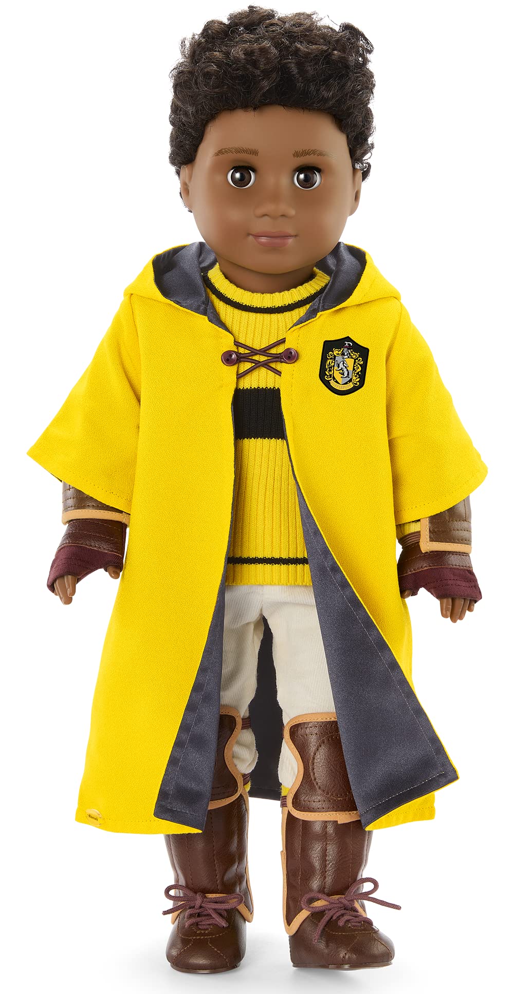 American Girl Harry Potter 18-inch Doll Hufflepuff Quidditch Uniform Outfit with Robe Featuring House Crest, For Ages 6+