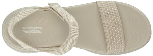 Skechers Women's Ankle Strap Sandal, Natural, 9