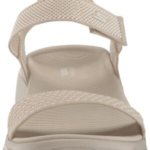 Skechers Women's Ankle Strap Sandal, Natural, 9