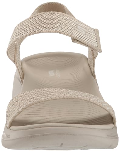 Skechers Women's Ankle Strap Sandal, Natural, 9