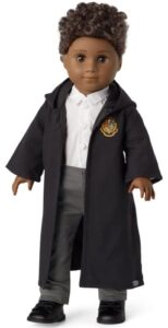 american girl harry potter 18-inch doll hogwarts uniform with pants outfit and robe featuring school crest, for ages 6+