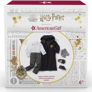 American Girl Harry Potter 18-inch Doll Hogwarts Uniform with Pants Outfit and Robe Featuring School Crest, For Ages 6+