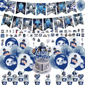 cowboys party supplies,birthday party decorations for cowboys for kids with happy birthday banner,cake topper ,balloons for football theme birthday party decorations