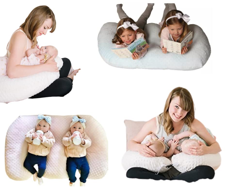 Twin Z The Pillow - Blue The only 6 in 1 Twin Pillow Breastfeeding, Bottlefeeding, Tummy Time & Support! A Must Have for Twins!