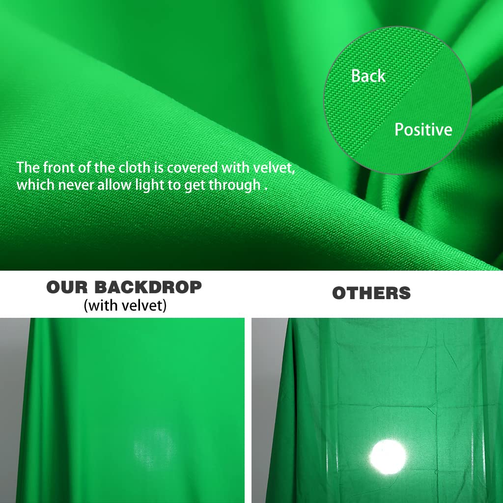 10X20ft Large Green Screen Backdrop for Photography, LCUIRC Two Rod Pocket Chromakey Collapsible Green Polyester Curtain with 4 Clamps for Photography, Zoom Meeting and Game Live Steaming