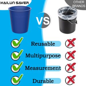 HAILUN SAVER 5 Gallon Bucket Liner Reusable Rubber Bucket Liners for Concrete Mix and Thinset (Blue 5 Gallon)