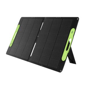 green power 100w solar panel monocrystalline etfe cover portable foldable solar charger for portable power station generator usb qc 3.0, typc c output for outdoor camping van rv trip