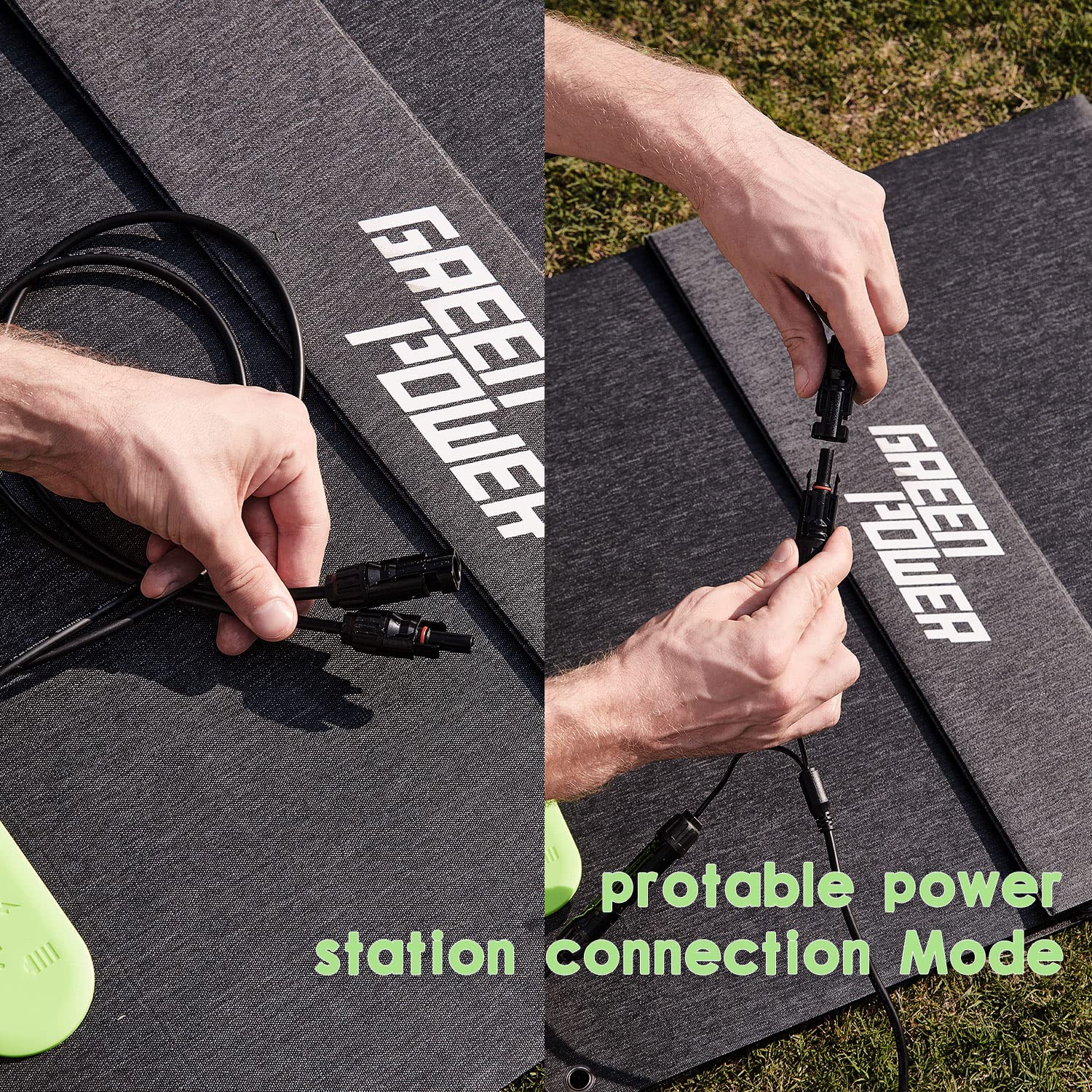 Green Power 100W Solar Panel Monocrystalline ETFE Cover Portable Foldable Solar Charger for Portable Power Station Generator USB QC 3.0, Typc C Output for Outdoor Camping Van RV Trip
