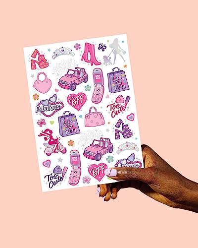 xo, Fetti Pink Temporary Tattoos for Girls - 42 styles | Pink Birthday Party Supplies, Party Favors, Cute Decorations, Easter Basket